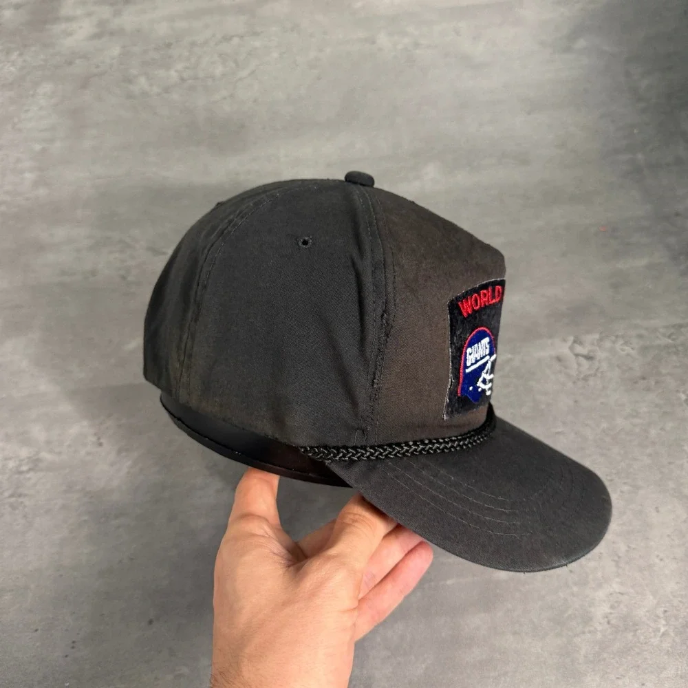 Yupoong New York Giants Snapback Hat Black Super‎ Bowl XXV World Champs Rope Cap